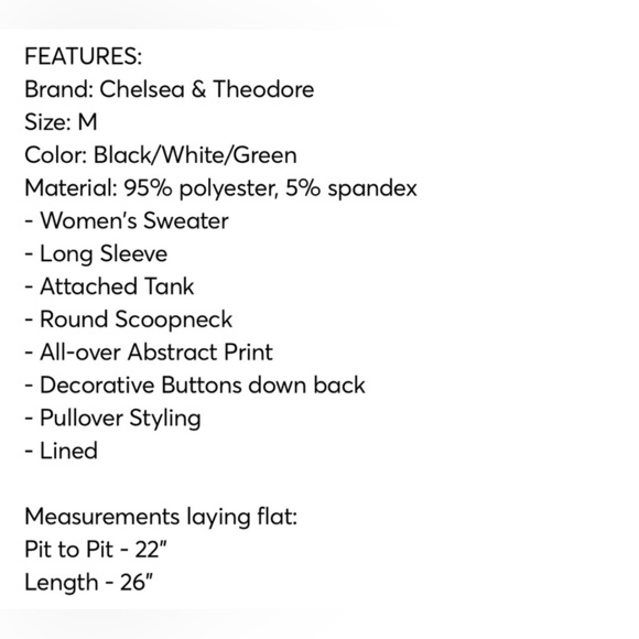 🌹NWT: CHELSEA & THEODORE LIME SALT MULTI BLOUSE - Picture 11 of 12